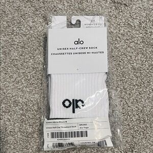 ALO Yoga White Athletic Half-Crew Socks